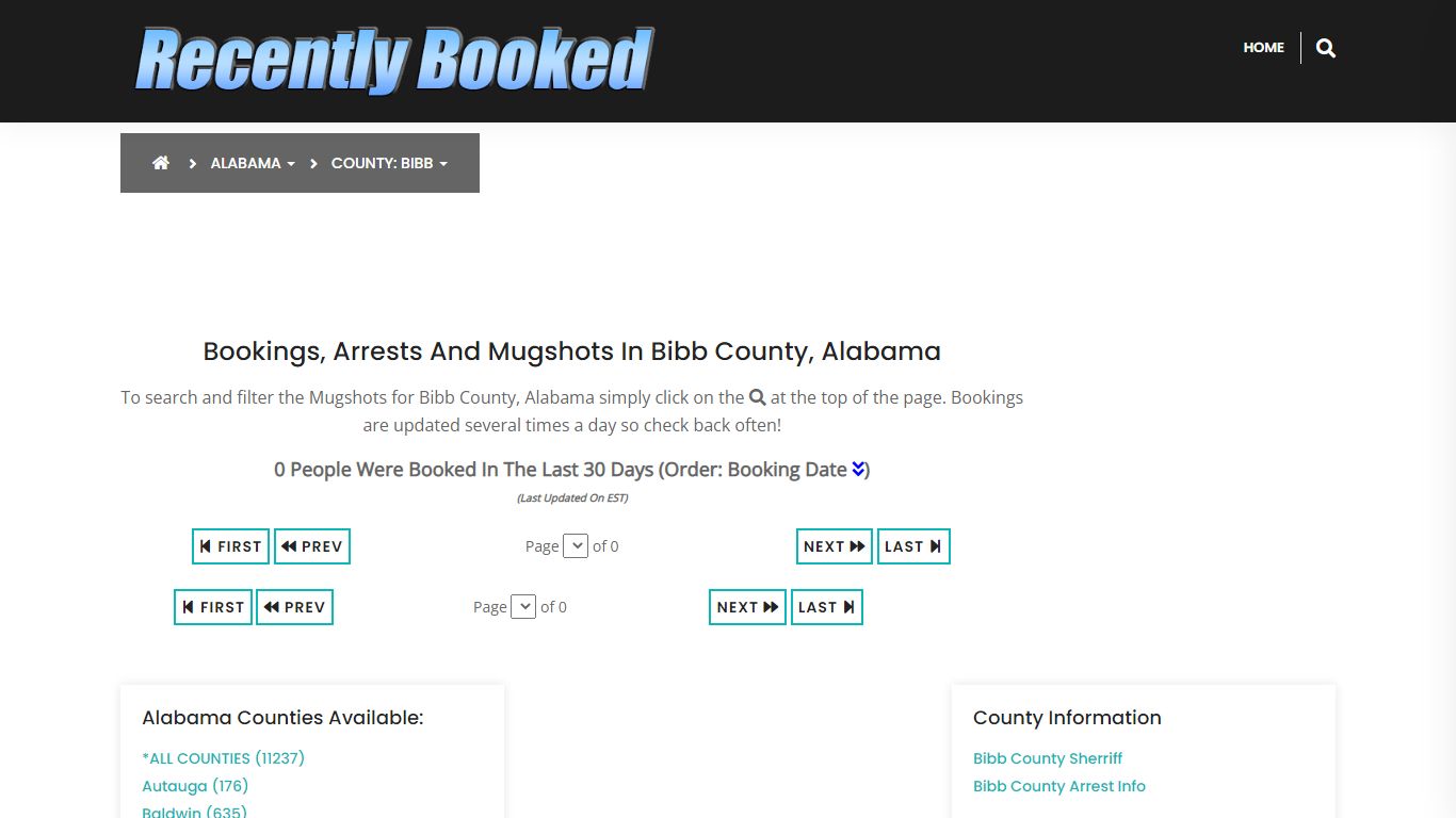 Bookings, Arrests and Mugshots in Bibb County, Alabama - Recently Booked