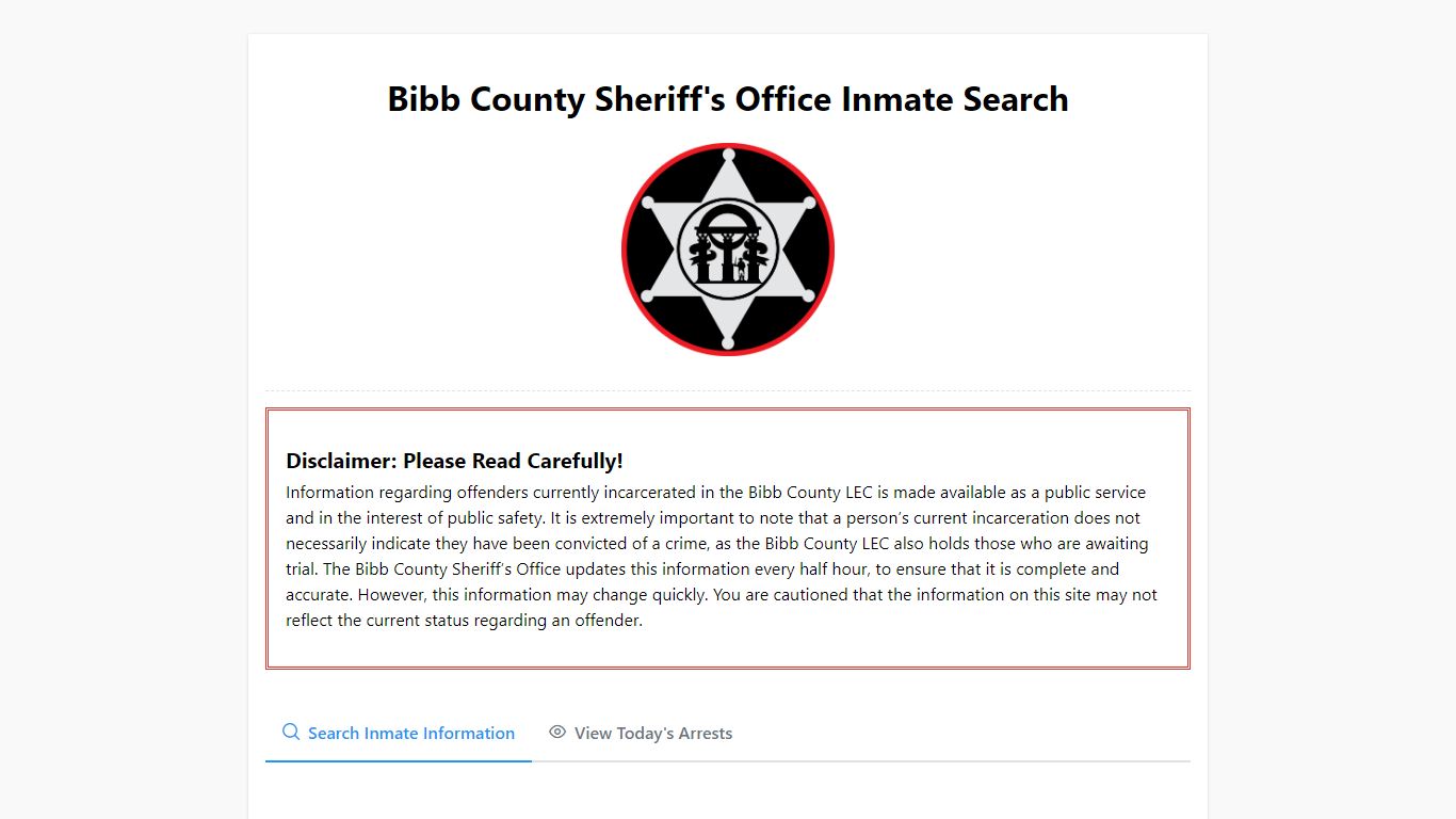 Bibb County Sheriff's Office Inmate Search